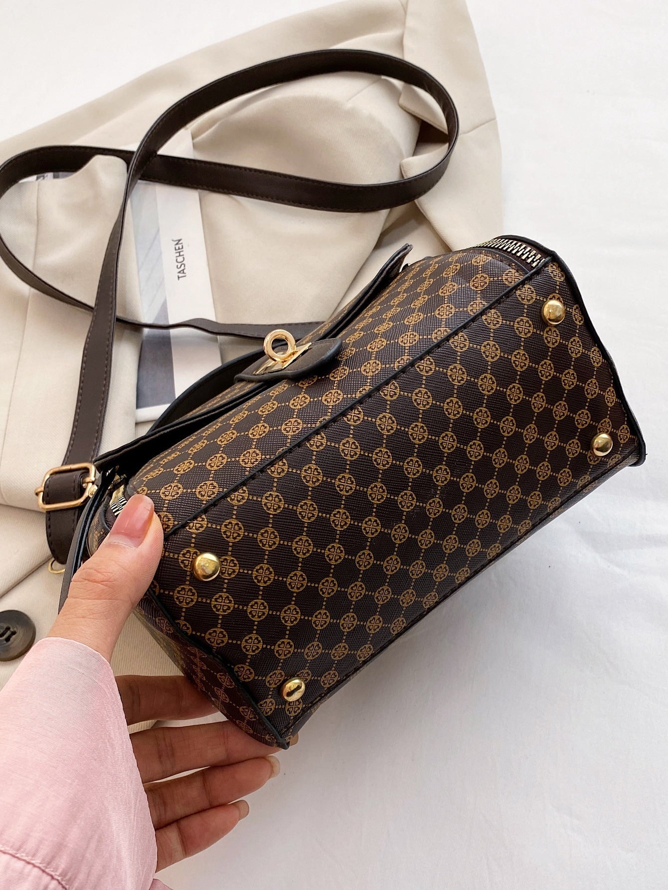 Buy SHEIN Waterproof,Lightweight,Business Casual Mini Graphic Print Metal Lock Satchel Bag in Pakistan