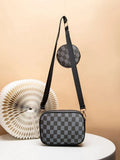 Buy Checkered Coin Crossbody Bag ~ Black in Pakistan