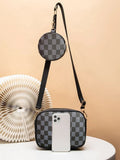 Buy Checkered Coin Crossbody Bag ~ Black in Pakistan