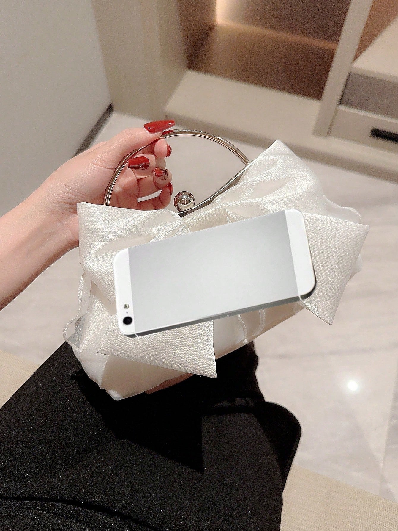 Buy SHEIN Fashionable Bow Decor Clip Evening Bag in Pakistan