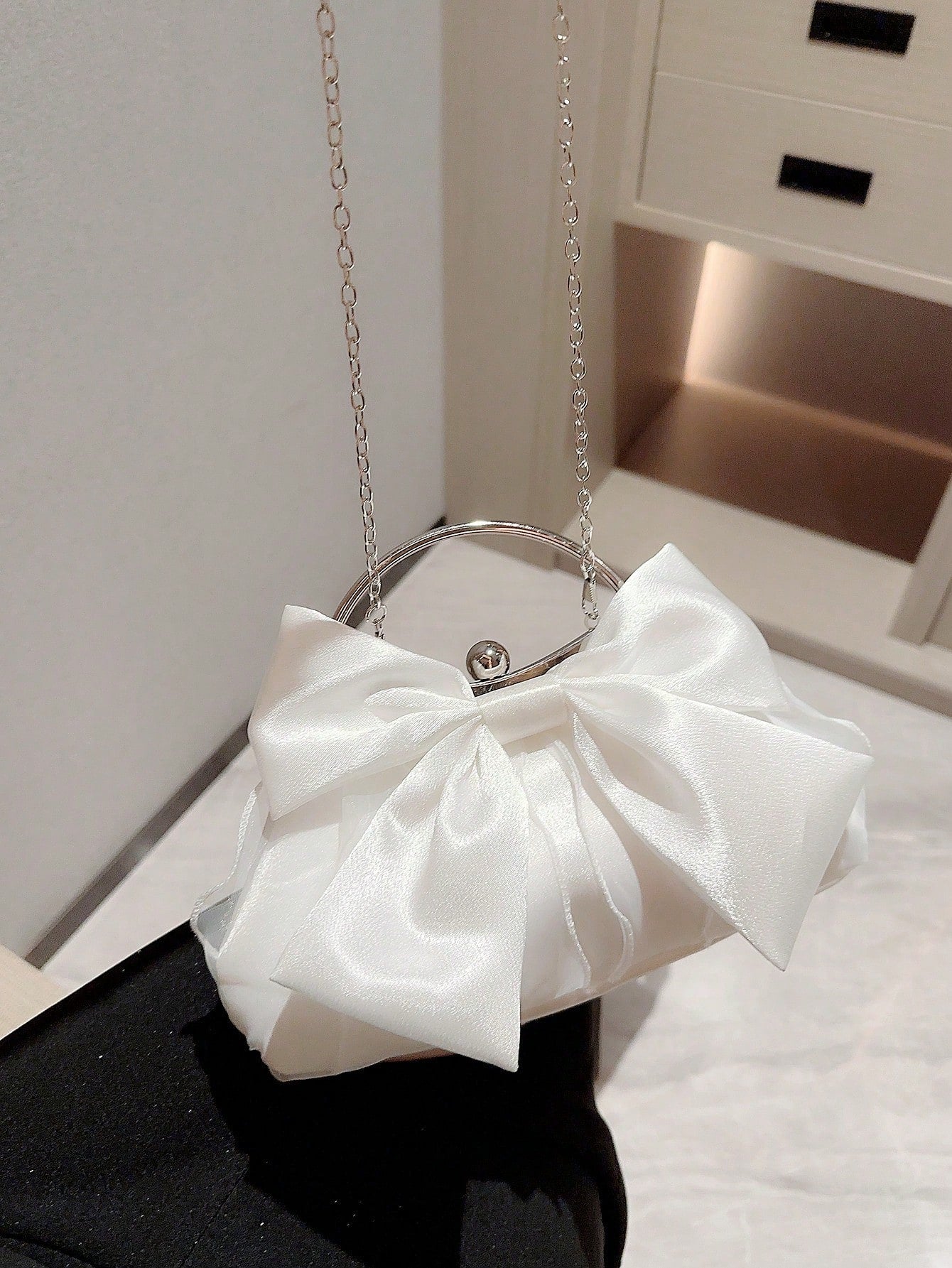 Buy SHEIN Fashionable Bow Decor Clip Evening Bag in Pakistan