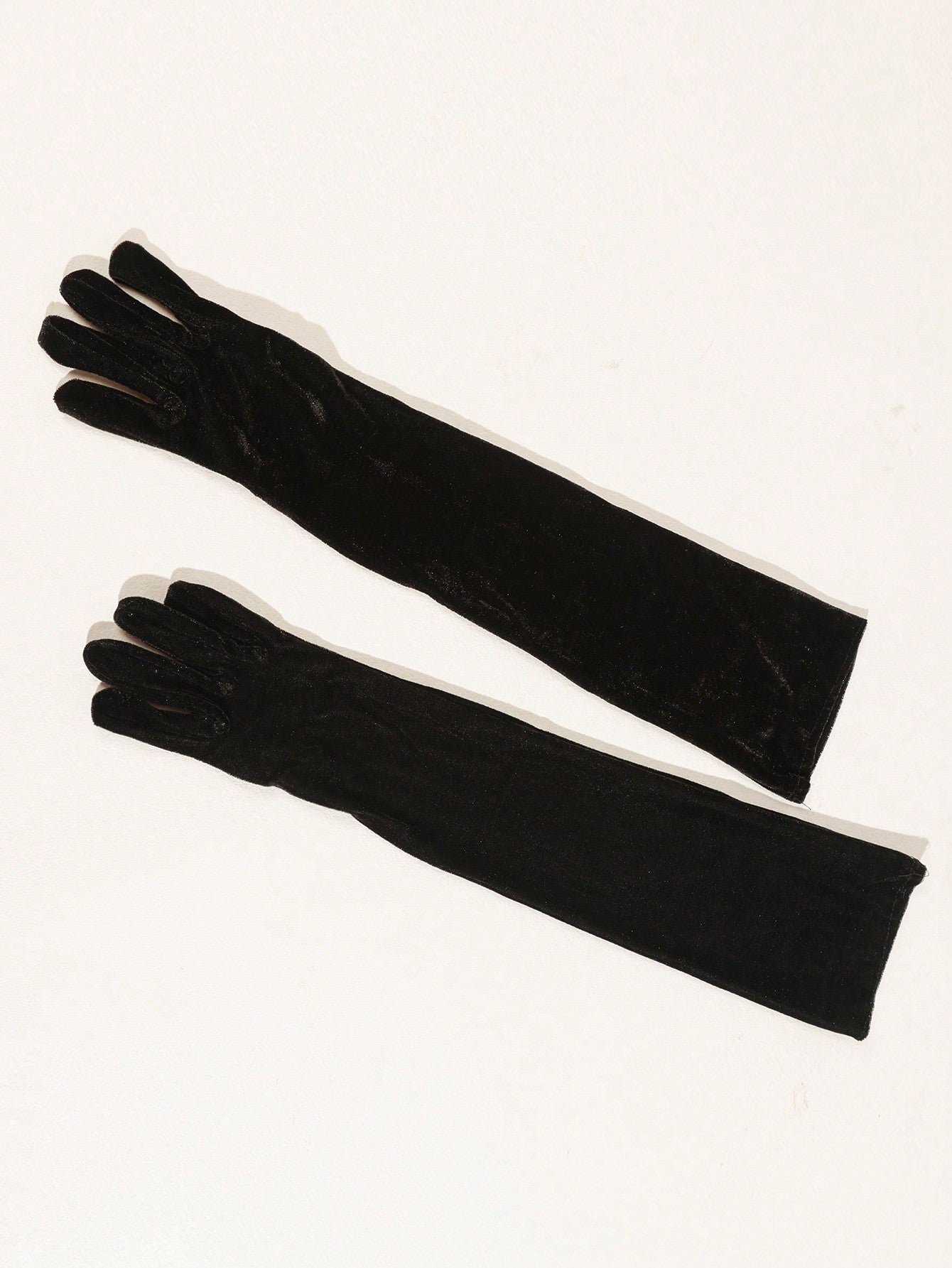 Buy SHEIN Women's Black Gold Velvet Gloves Extended Retro Evening Dress Wedding Dress Etiquette Decoration Warm Velvet Cloth Gloves in Pakistan