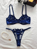 Buy SHEIN Women's Embroidered Mesh Patchwork Sexy Lingerie Set in Pakistan