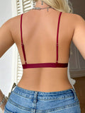 Buy SHEIN Women's Solid Color Sexy Front Closure Deep V Bra in Pakistan