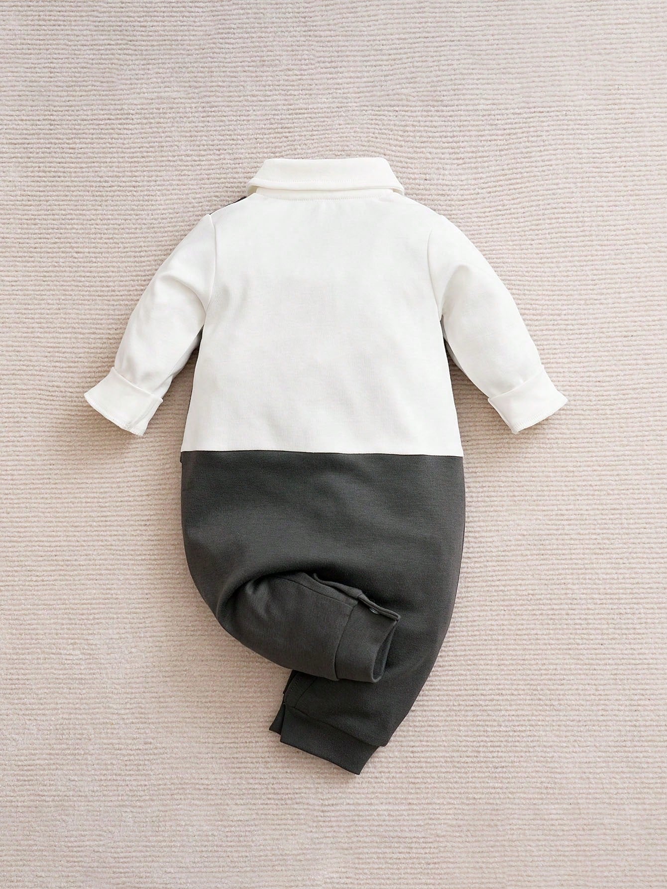 Buy SHEIN Yierying Infant Romper, Blue, Gentleman Style Front Button Faux Shirt in Pakistan