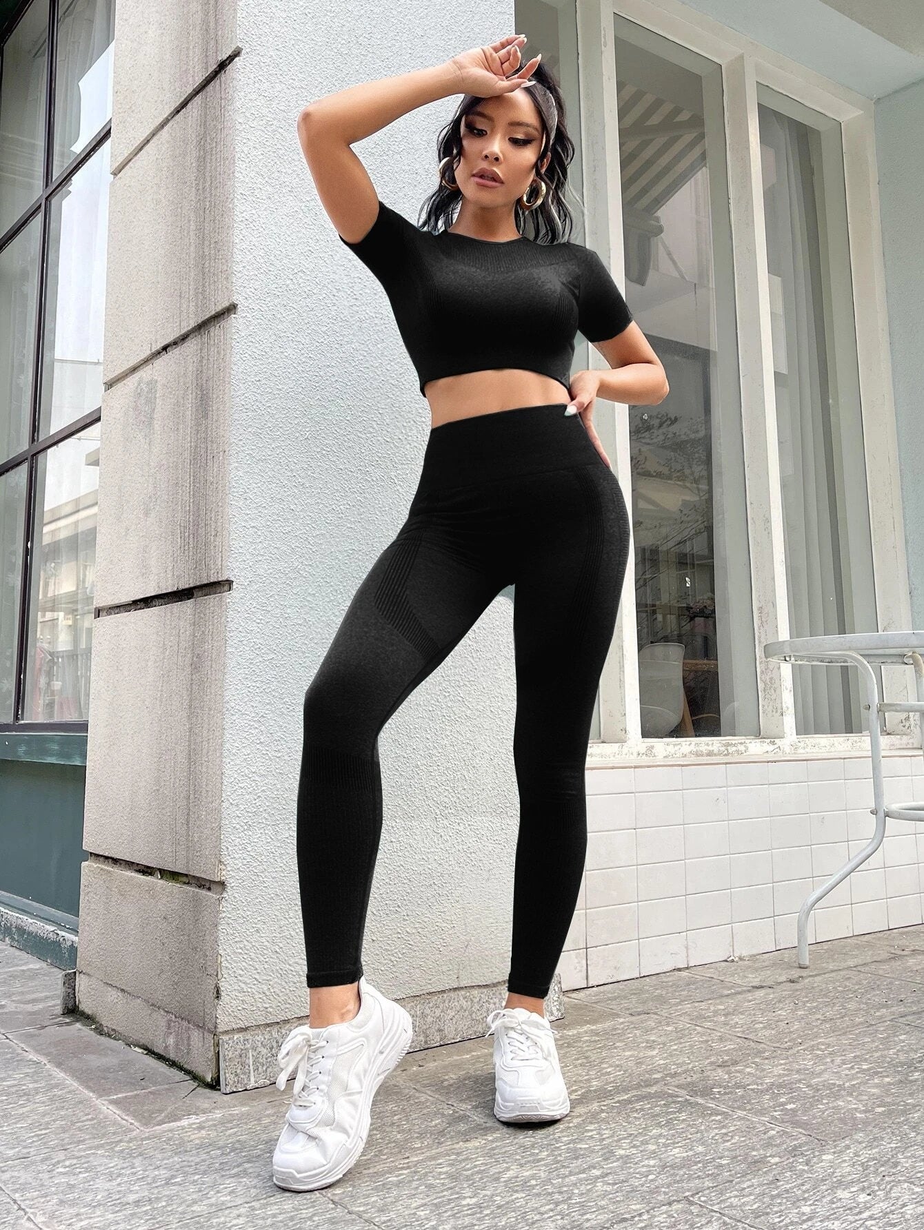 Buy SHEIN Yoga Basic Seamless Scrunch Butt Sports Set in Pakistan