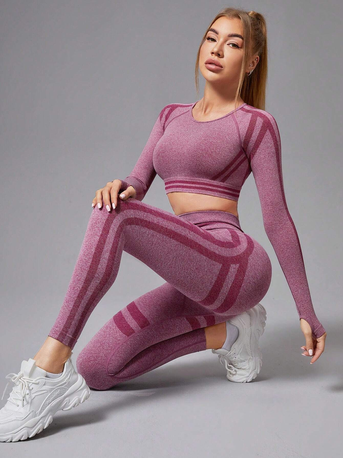 Buy SHEIN Yoga Basic Women's Color-block Breathable Comfortable Sports Suit in Pakistan