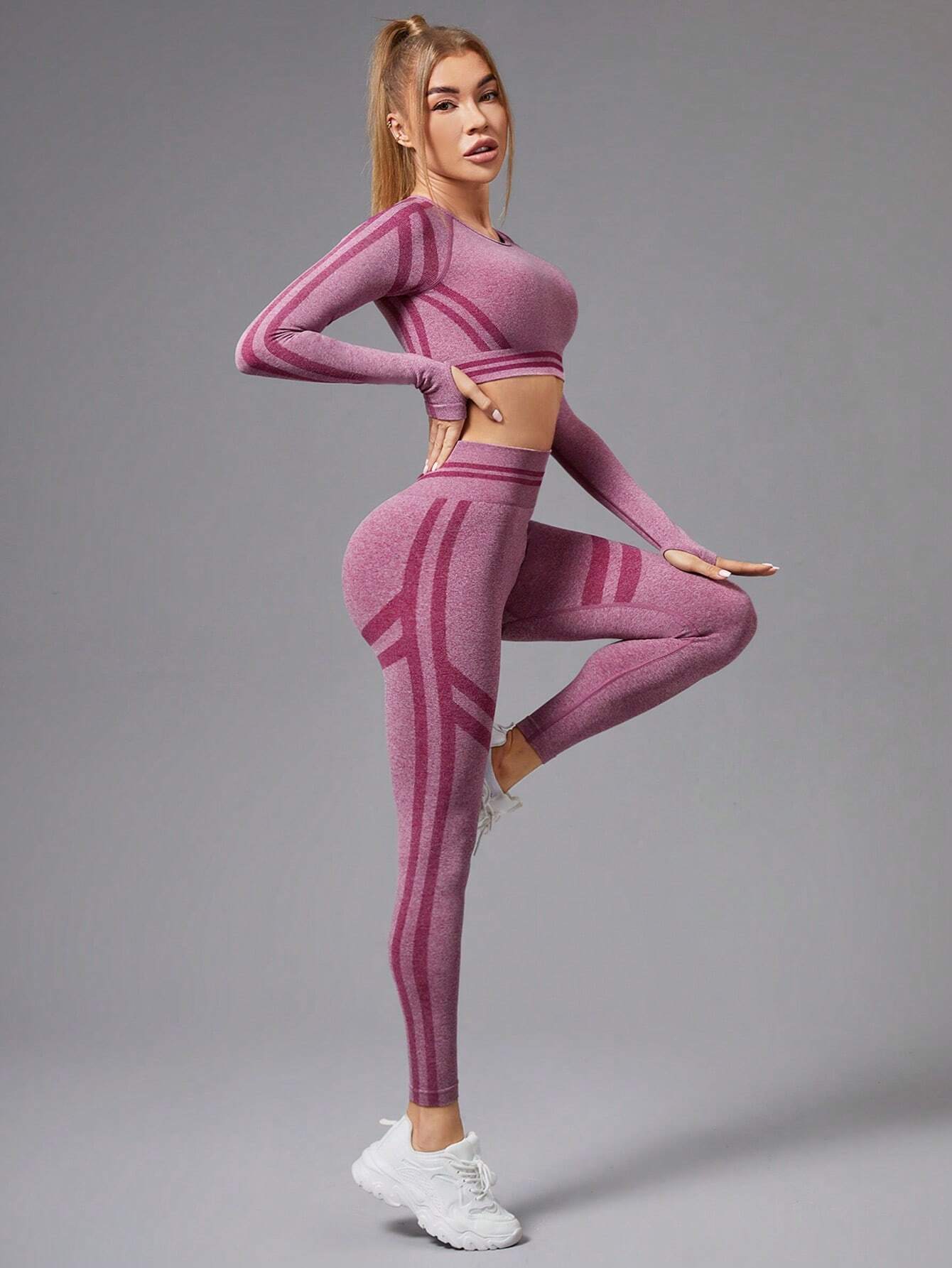 Buy SHEIN Yoga Basic Women's Color-block Breathable Comfortable Sports Suit in Pakistan