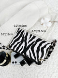 Buy SHEIN Zebra Pattern Fashion Zipper Clutch Bag, Coin Purse, Mobile Phone Bag, Wristlet High Quality Leather in Pakistan