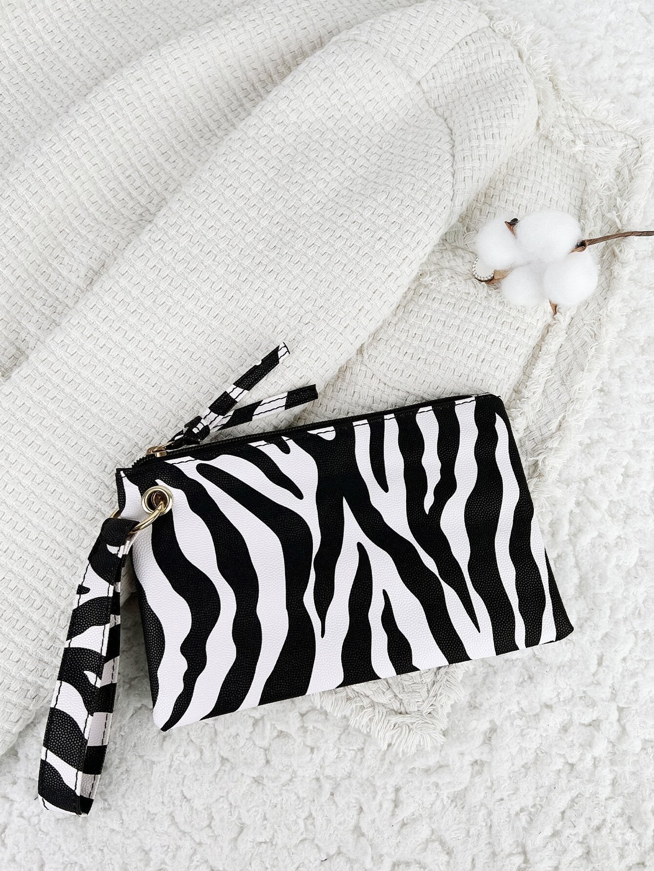 Buy SHEIN Zebra Pattern Fashion Zipper Clutch Bag, Coin Purse, Mobile Phone Bag, Wristlet High Quality Leather in Pakistan