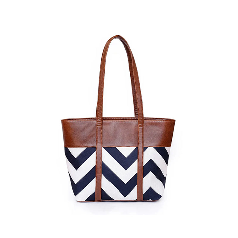 Buy ZigWaveShoulderToteBag-Brown in Pakistan
