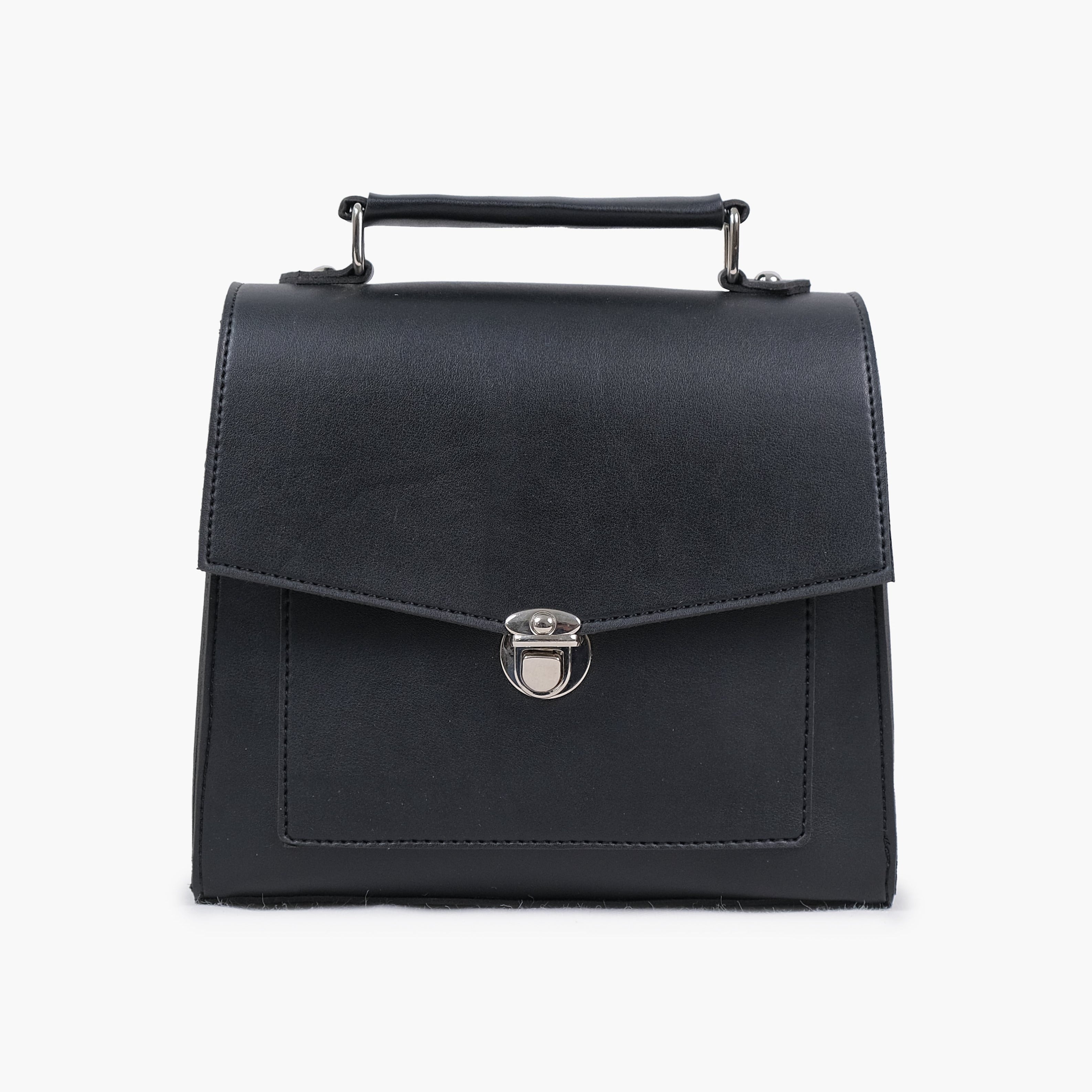 Buy Push Lock Messenger Bag - Black in Pakistan