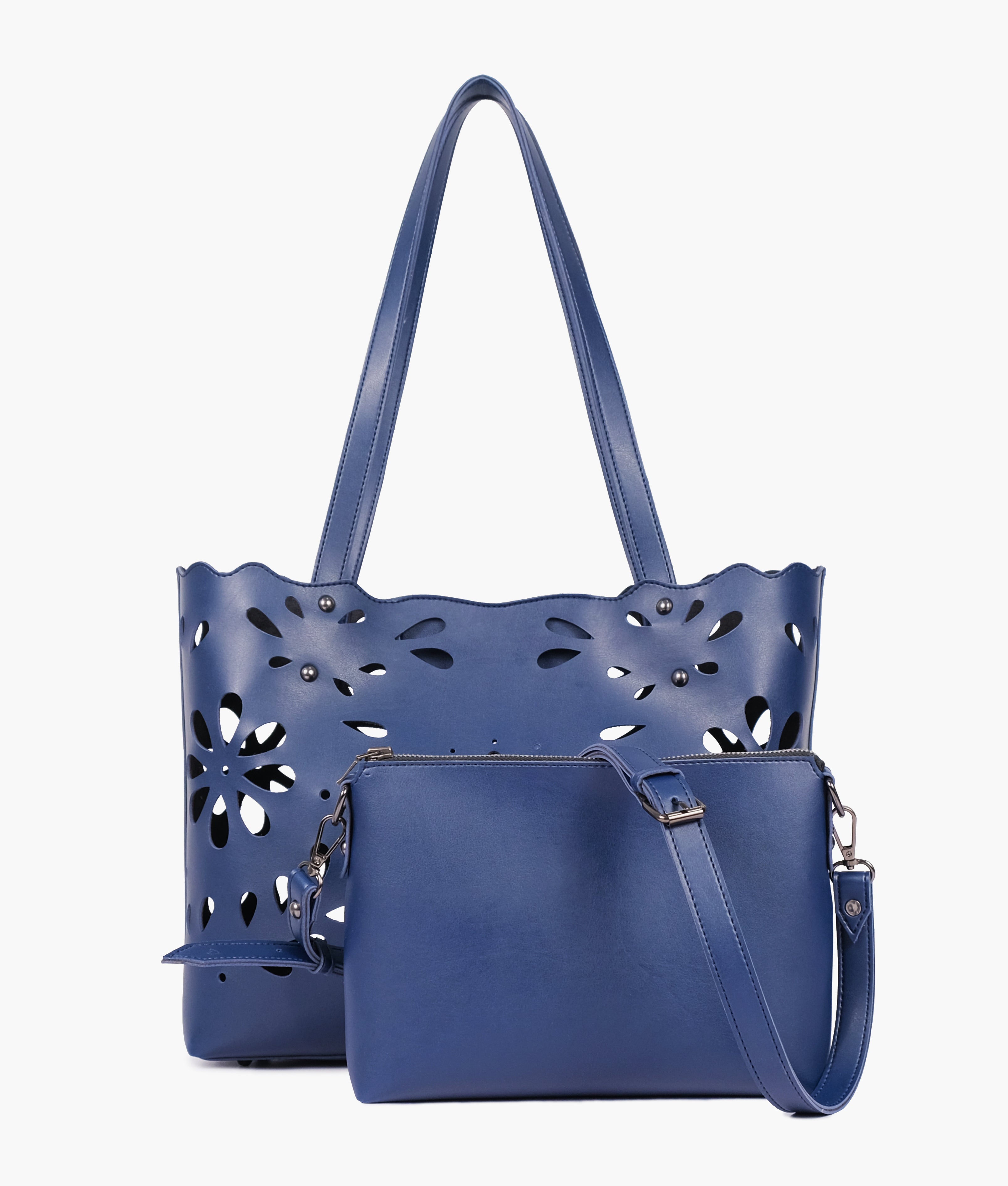 Buy Two Piece Floral Tote - Blue in Pakistan
