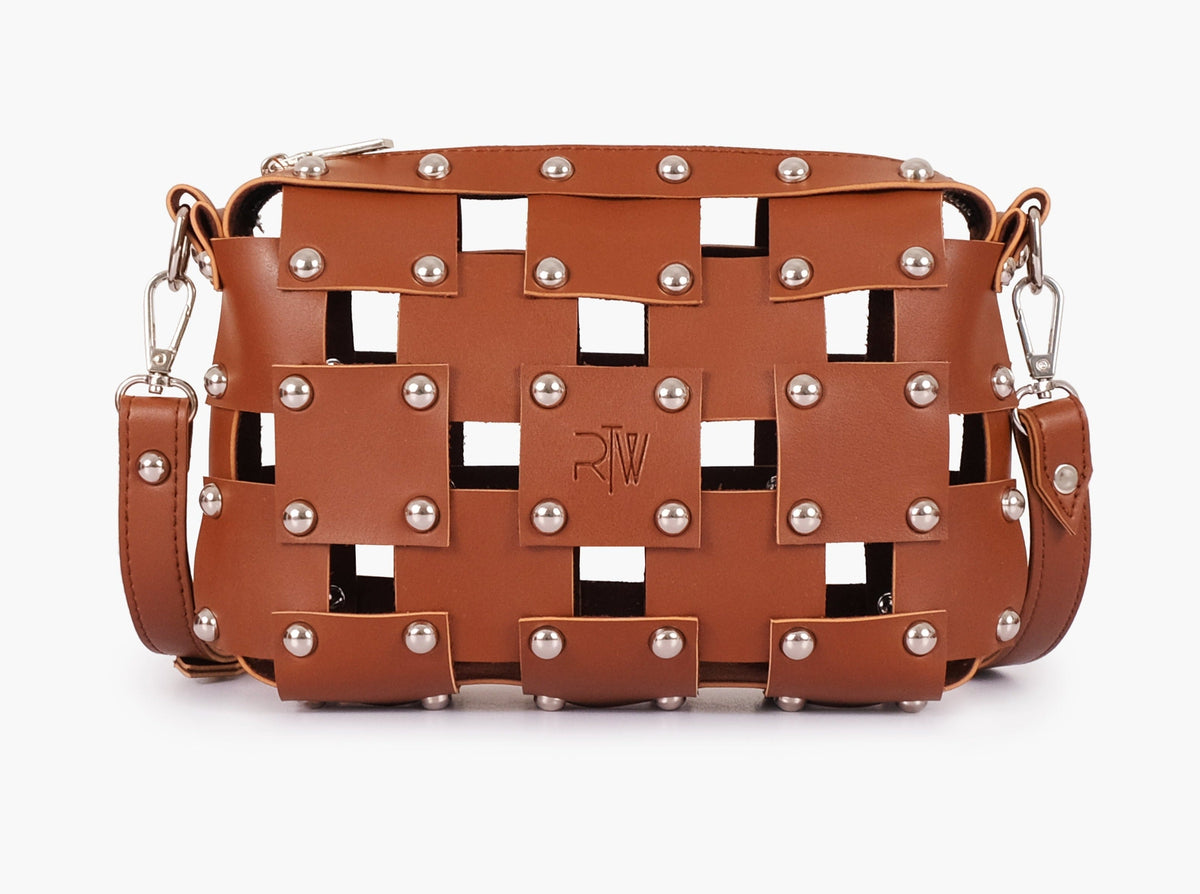Buy Rivet Cross Body Bag - Brown in Pakistan