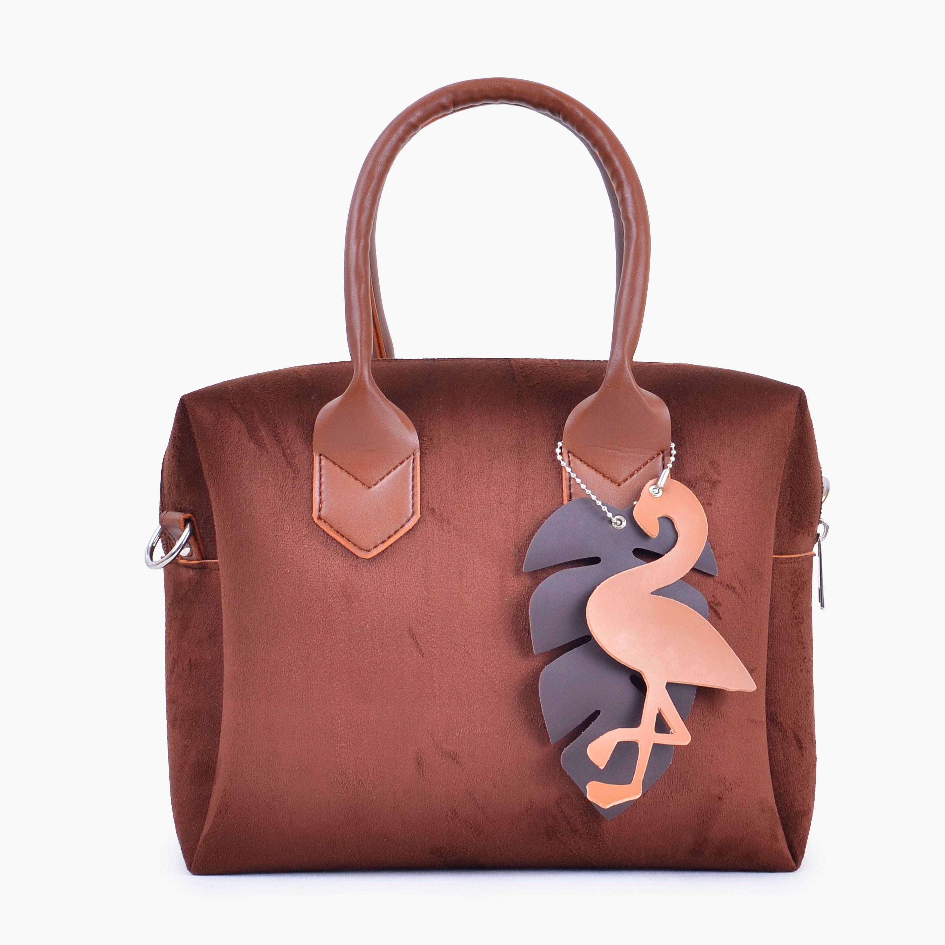 Buy Suede Mini Bowling Bag - Horse Brown in Pakistan