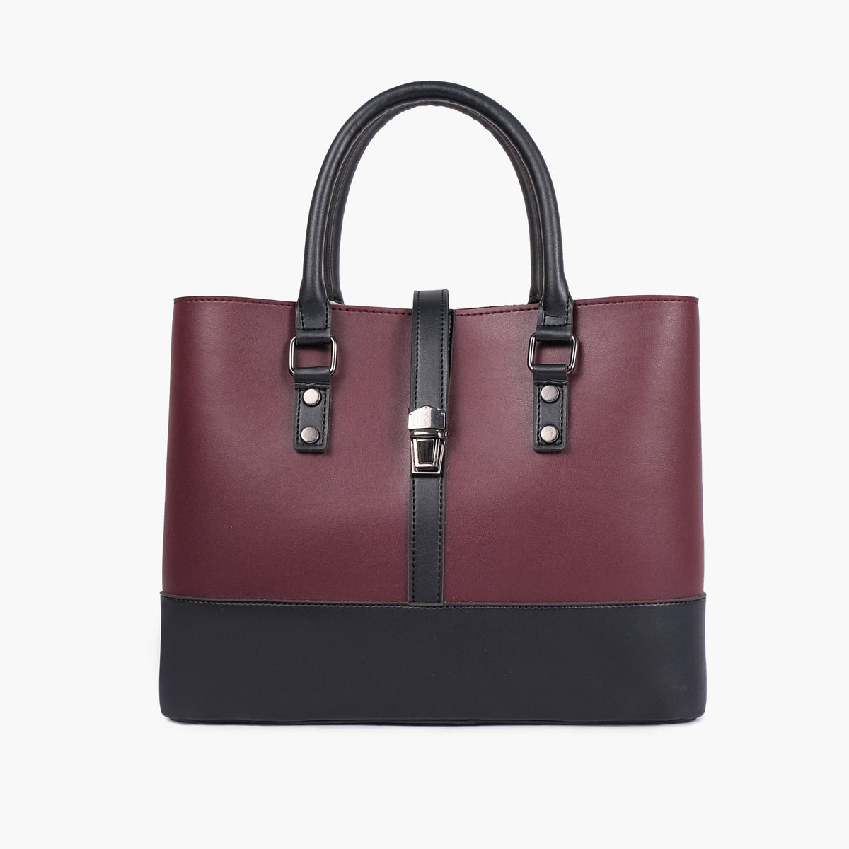 Buy Multi Compartment Shoulder Bag - Burgundy And Black in Pakistan