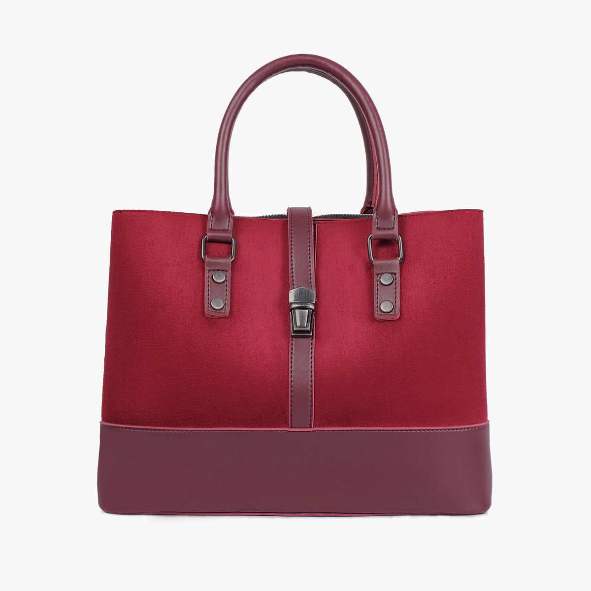 Buy Suede Multi Compartment Shoulder Bag - Burgundy in Pakistan