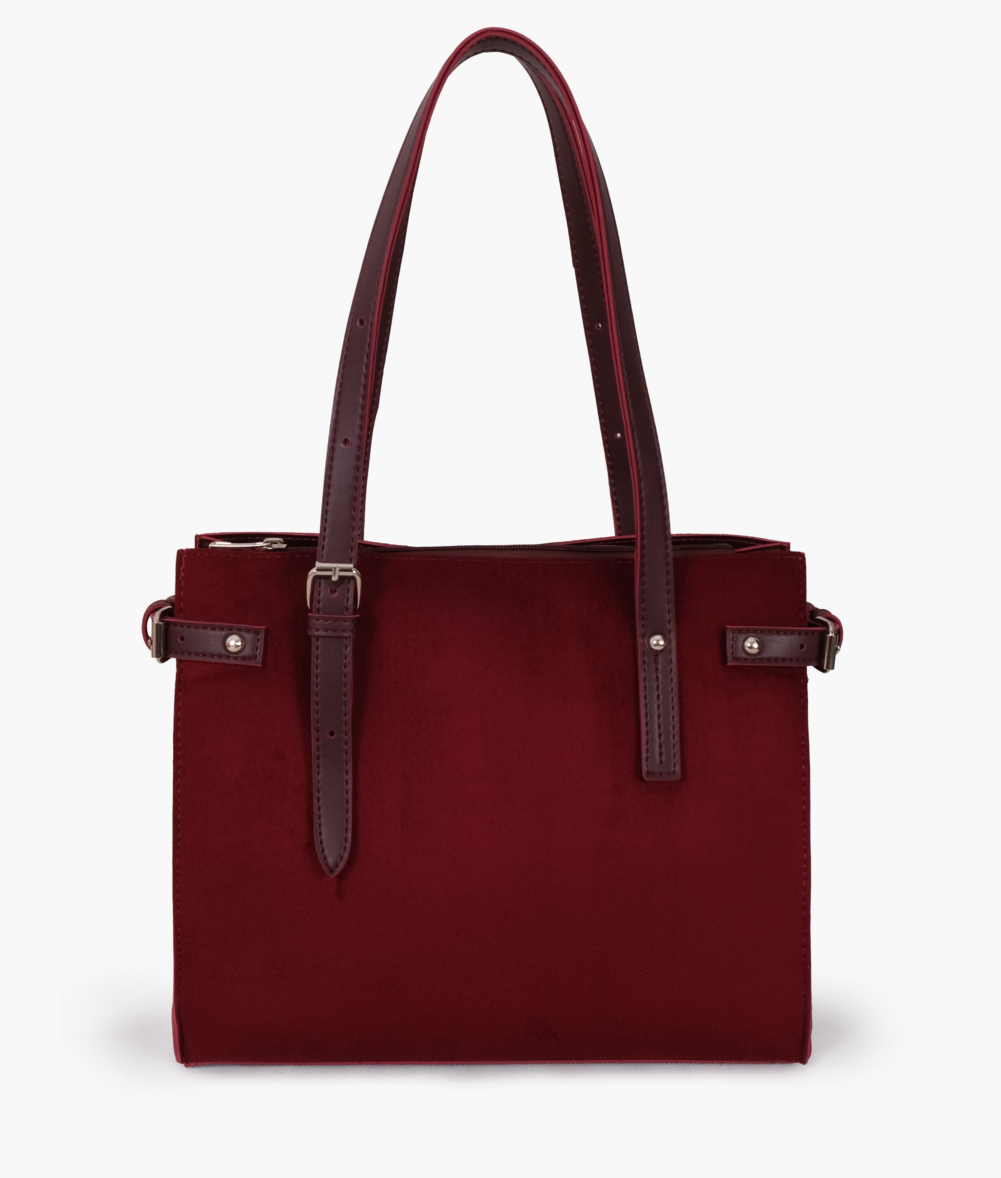 Buy Suede Satchel Tote Bag - Burgundy in Pakistan