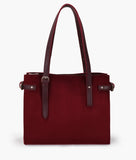 Buy Suede Satchel Tote Bag - Burgundy in Pakistan