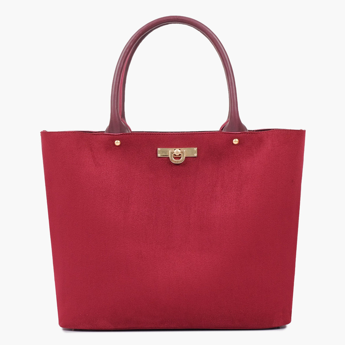 Buy Suede Zipper Tote Bag - Burgundy in Pakistan