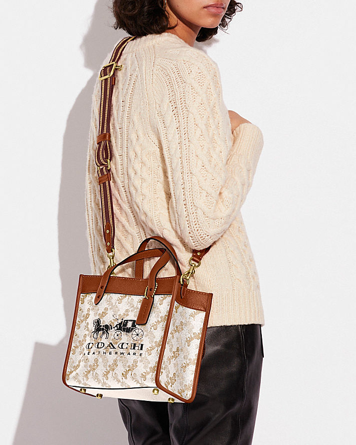 Buy Coach Field Tote In Signature Canvas With Horse And Carriage Print Bag Small in Pakistan