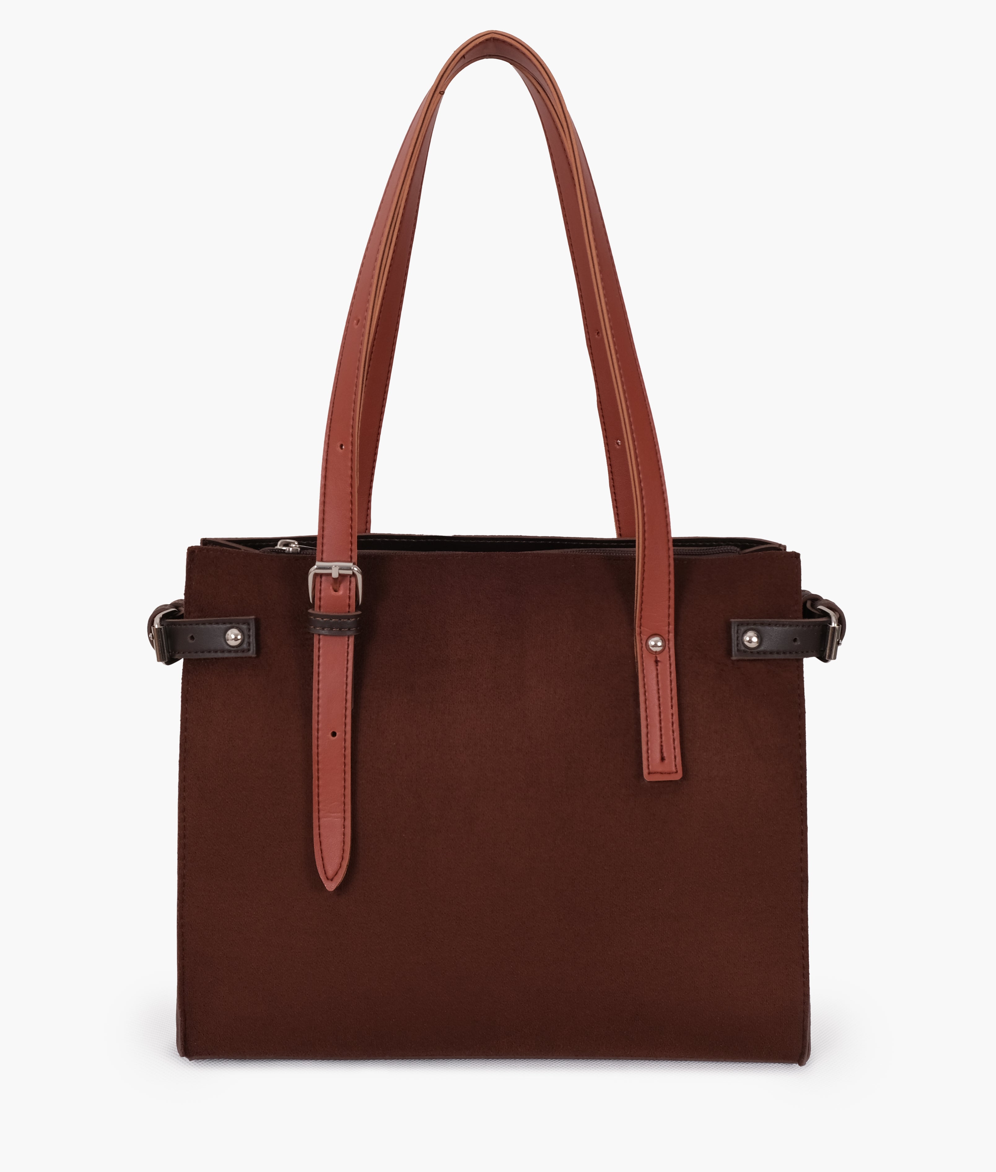 Buy Suede Satchel Tote Bag - Dark Brown in Pakistan