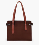 Buy Suede Satchel Tote Bag - Dark Brown in Pakistan