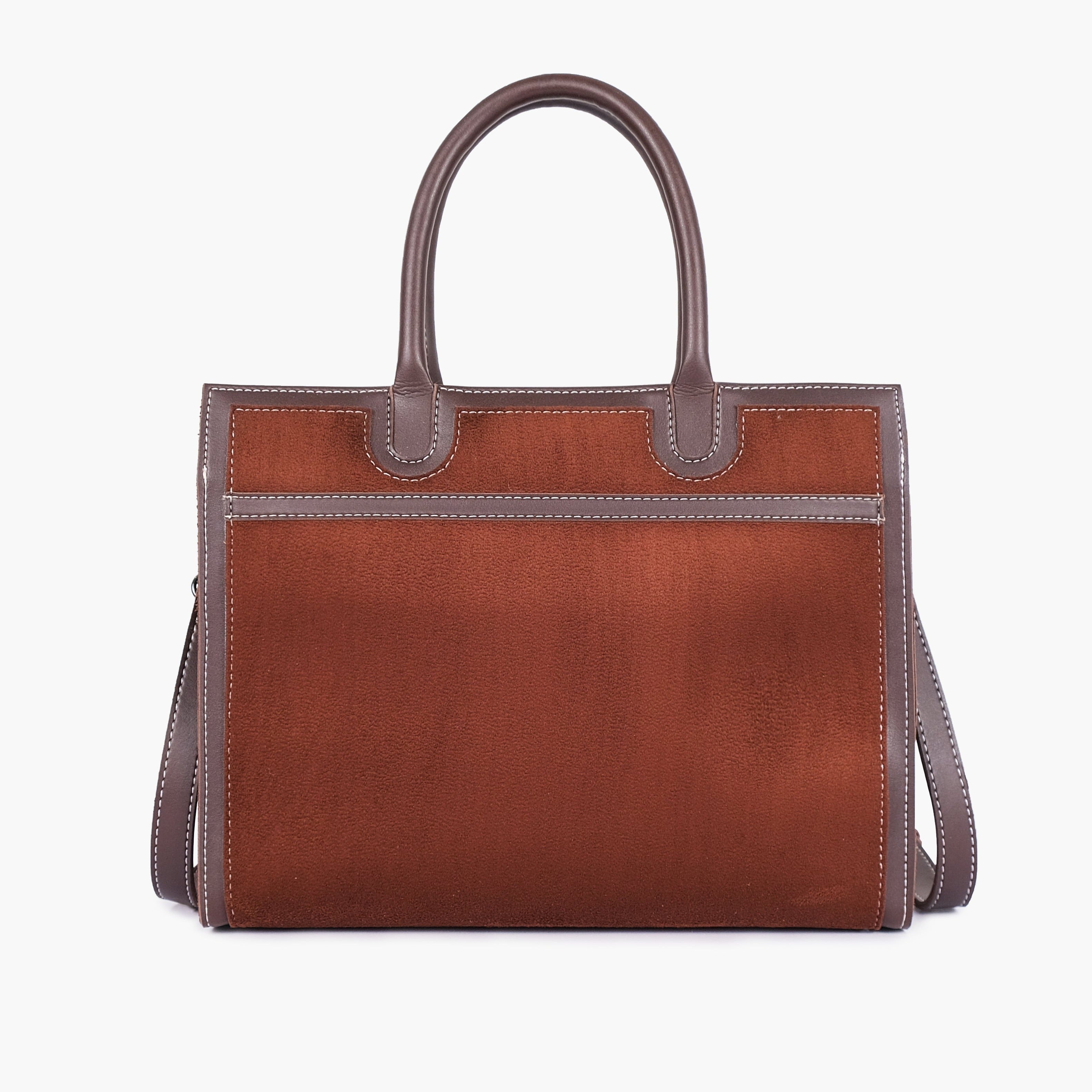 Buy Suede Vintage Handbag - Dark Brown in Pakistan