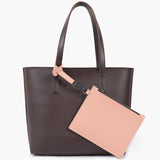 Buy Tote Bag With Detachable Pouch - Dark Brown in Pakistan