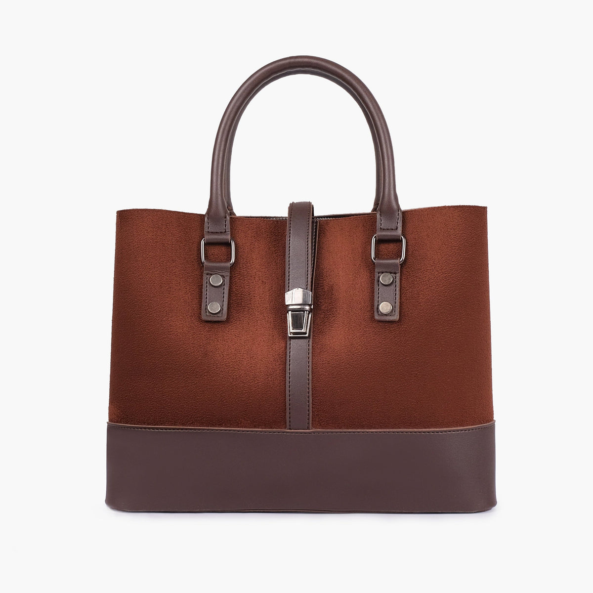 Buy Suede Multi Compartment Shoulder Bag - Dark Brown in Pakistan