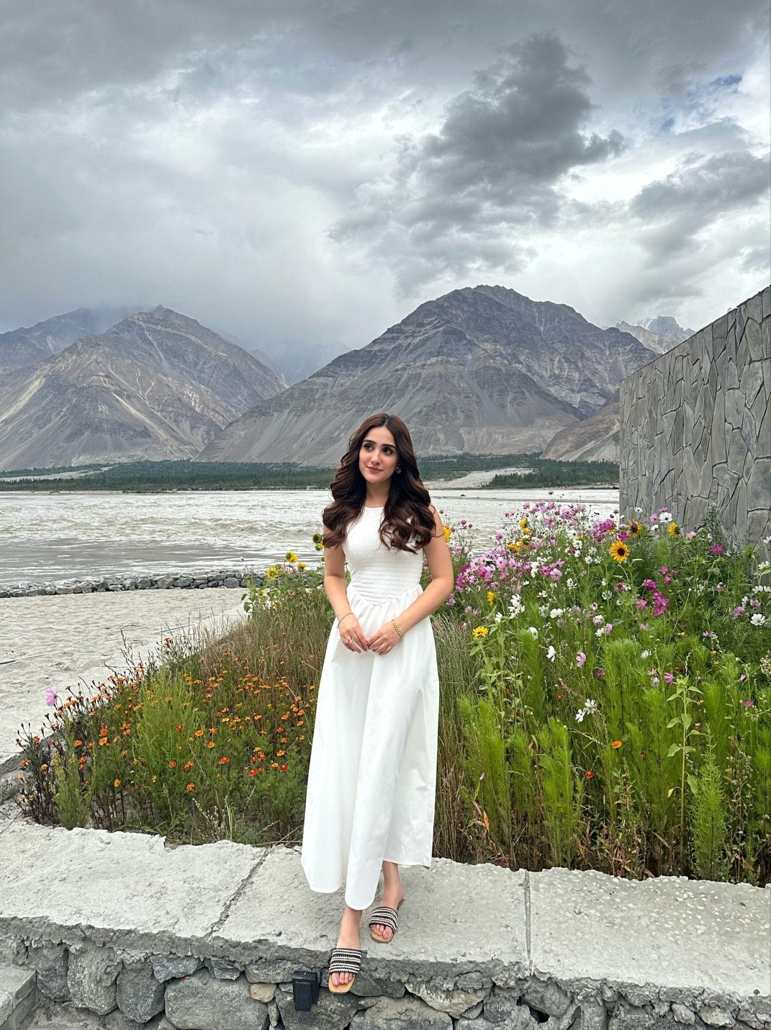 Buy SHEIN BIZwear Solid Sleeveless A-line Dress in Pakistan