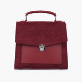 Buy Suede Push Lock Messenger Bag - Maroon in Pakistan