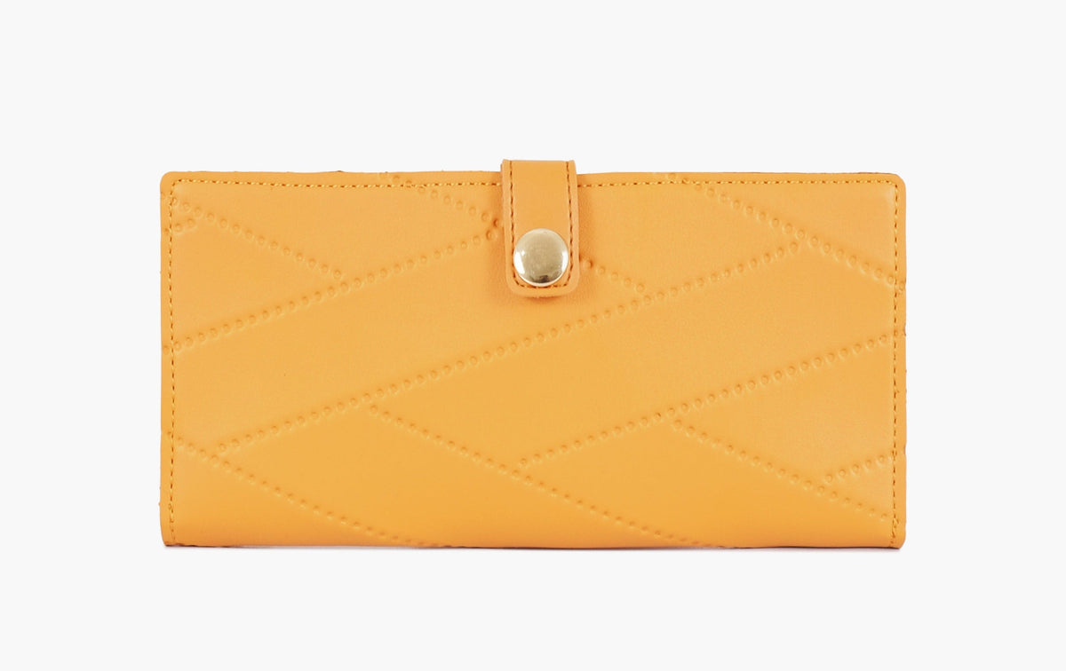 Buy Quilted Two Fold Wallet - Mustard in Pakistan