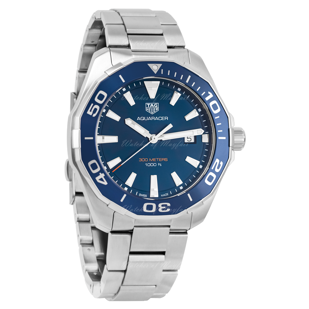 Buy Tag Heuer Aquaracer Blue Dial Silver Steel Strap Watch for Men - WAY101C.BA0746 in Pakistan